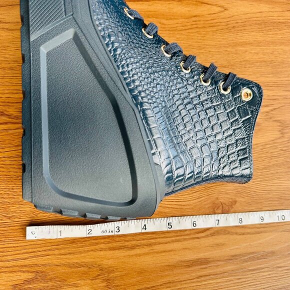 ⭐Chuck 70 De Luxe Wedge Platform Leather Sneakers 7.5 Womens Shoes Blue A10037C - Picture 9 of 11